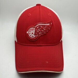 Detroit Red Wings Hat Cap Reebok Stretch Fit Hat Mesh Hockey NHL